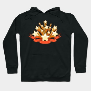 Dooddle Gold Stars and Red Banner Hoodie